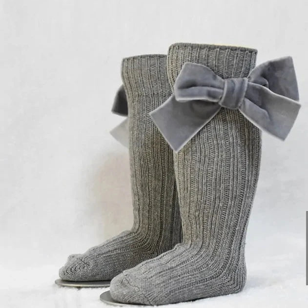 Girl’s Velvet Bow Socks