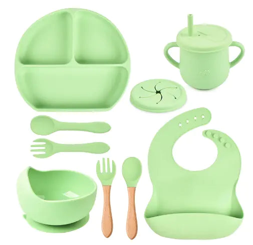 Set Silicone Children Tableware