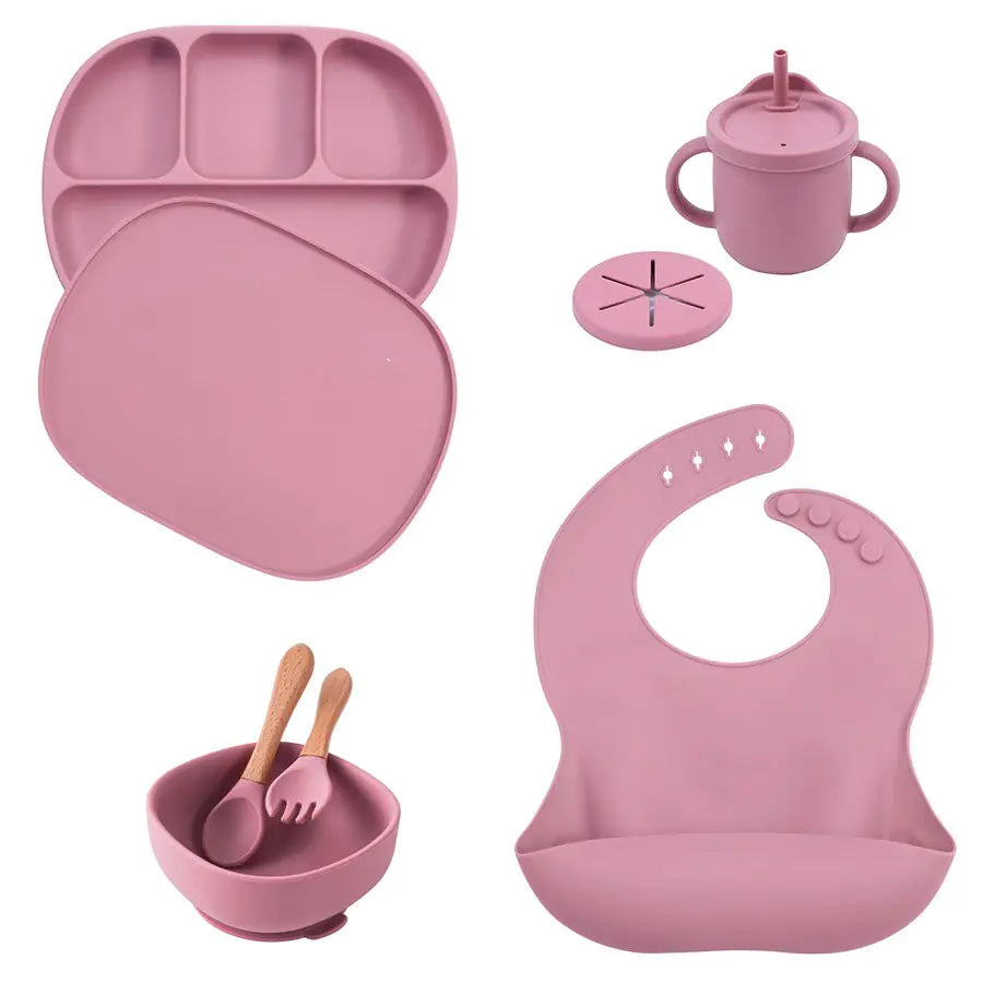 Set Silicone Children Tableware