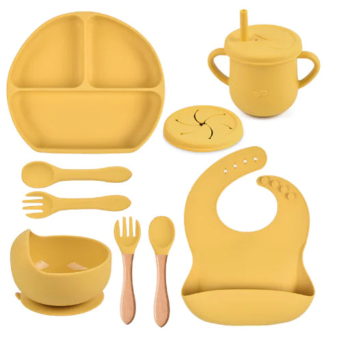 Set Silicone Children Tableware