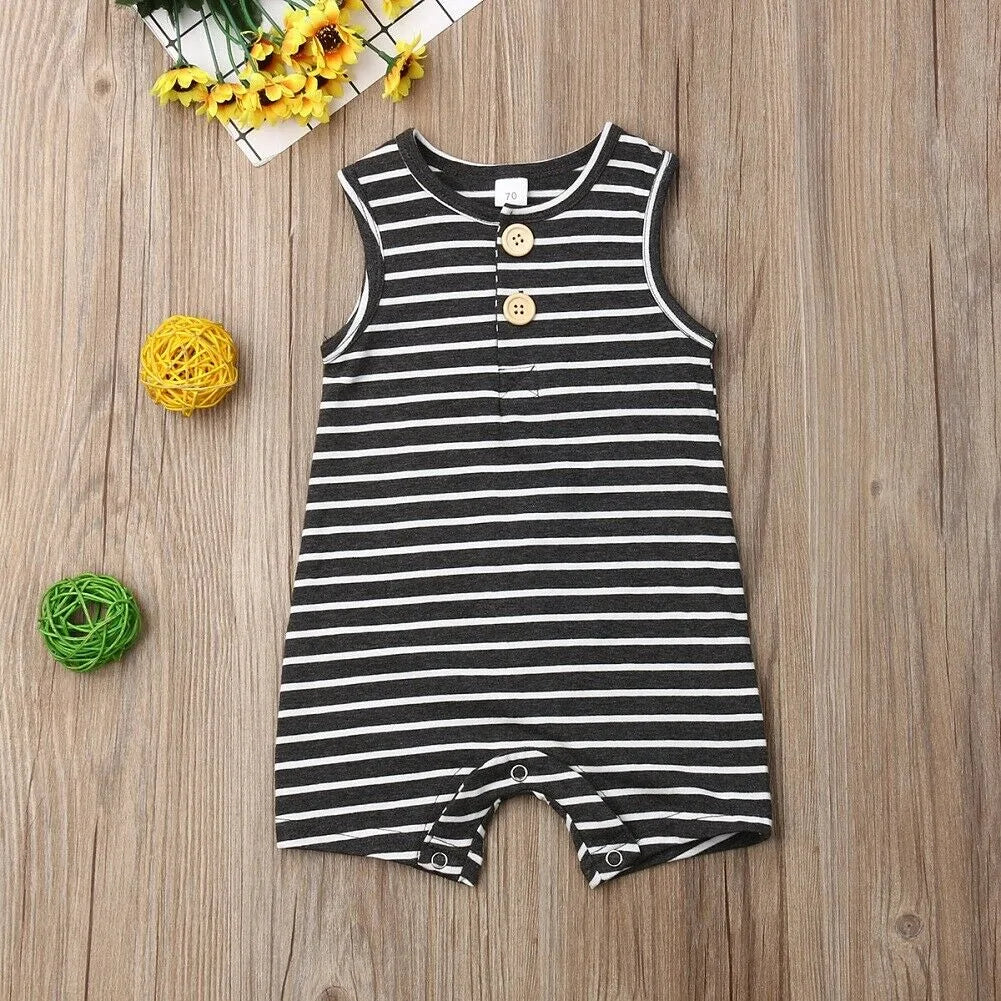 Baby Striped Romper: Sleeveless Summer Outfit