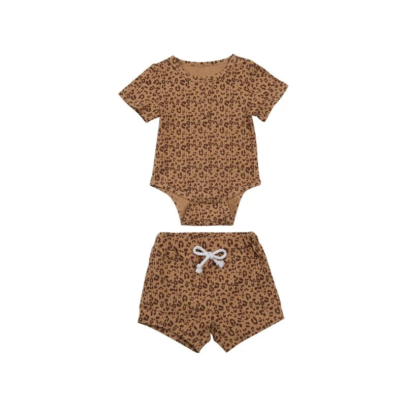 Infant 2PCS Leopard Pullover Top + Long Pants Set