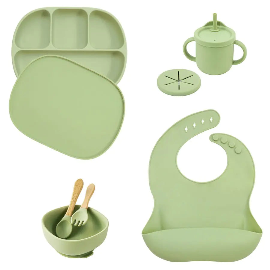 Set Silicone Children Tableware