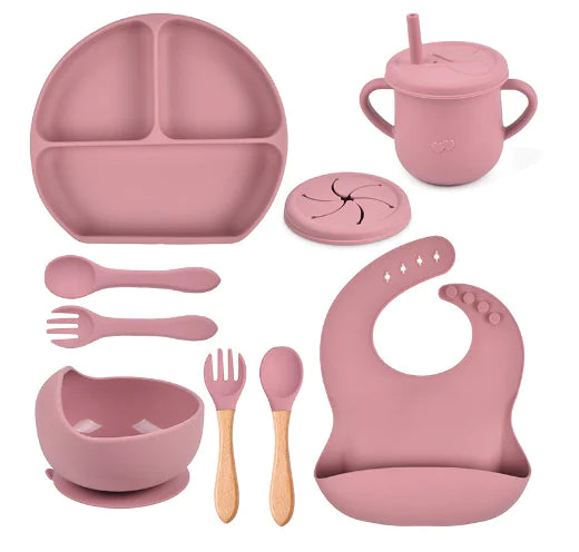 Set Silicone Children Tableware