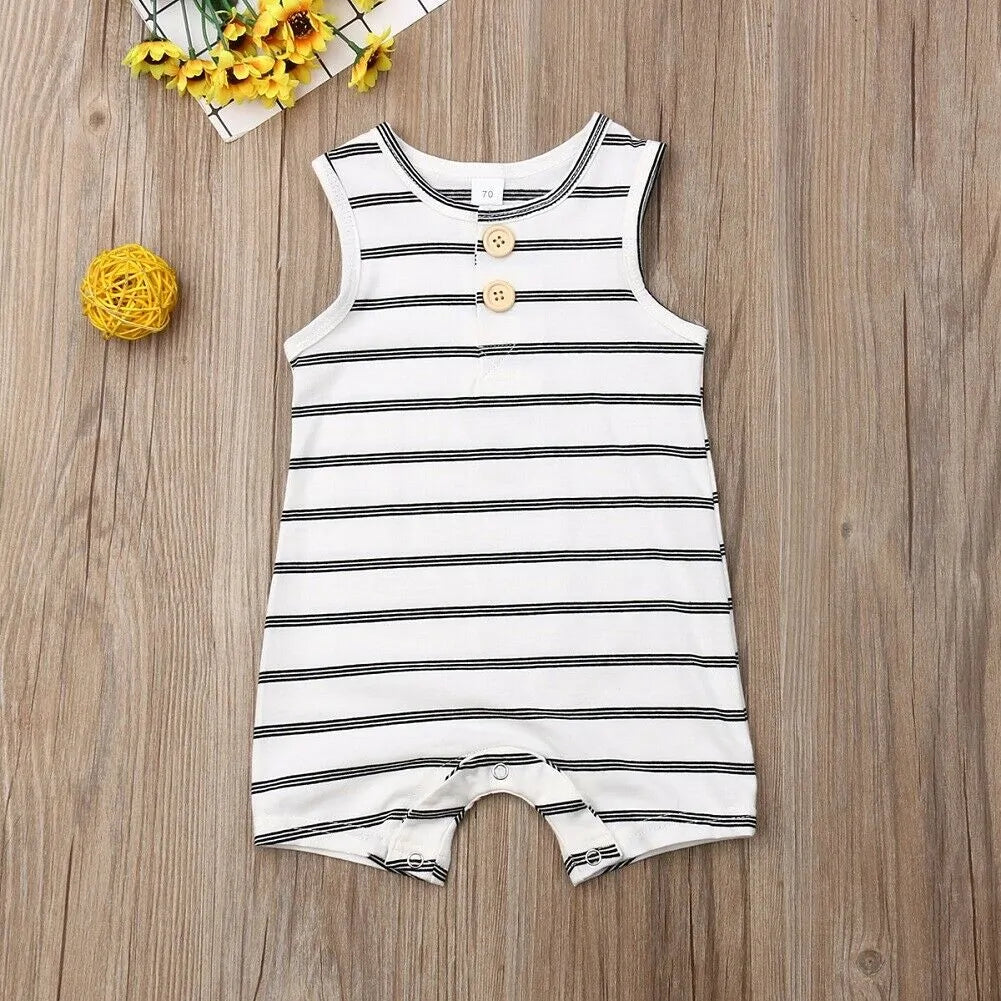 Baby Striped Romper: Sleeveless Summer Outfit