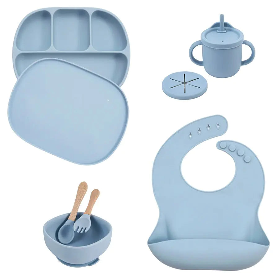 Set Silicone Children Tableware