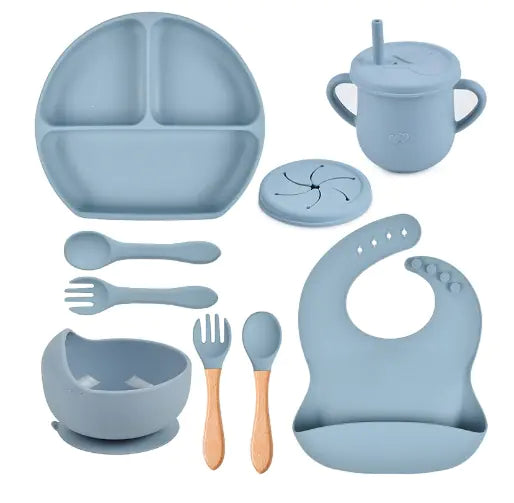 Set Silicone Children Tableware