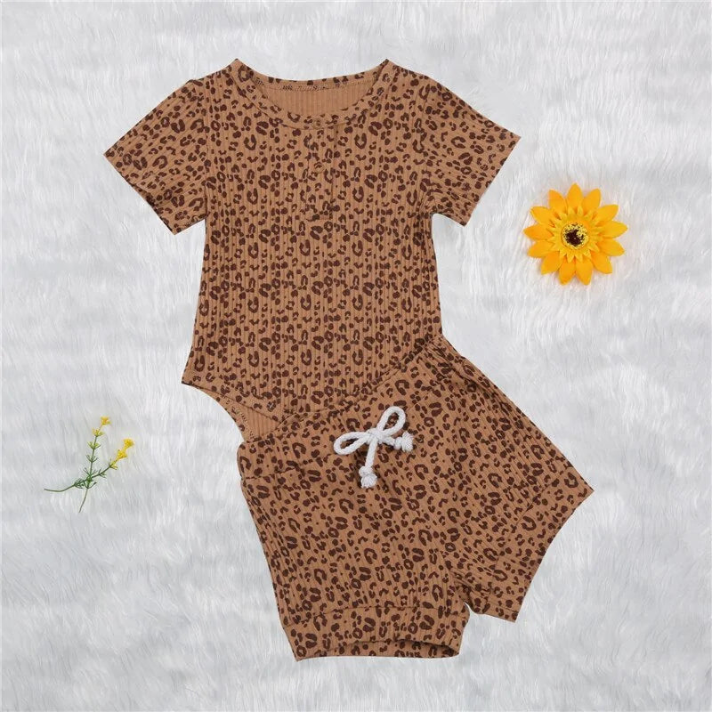 Infant 2PCS Leopard Pullover Top + Long Pants Set