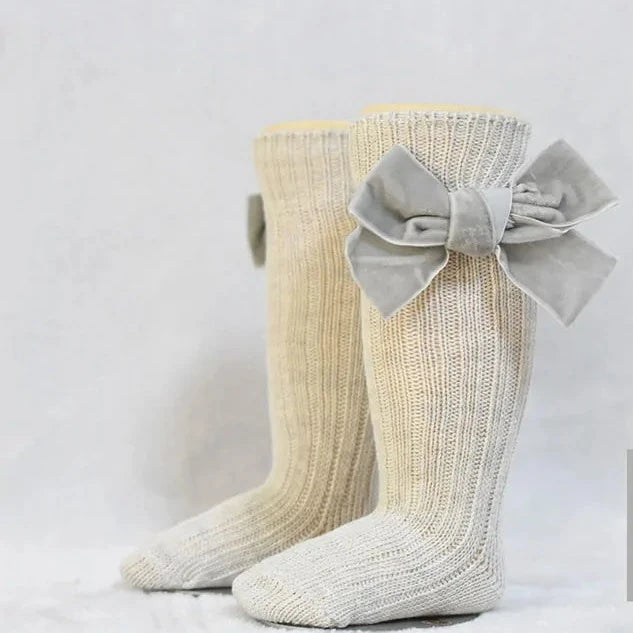 Girl’s Velvet Bow Socks