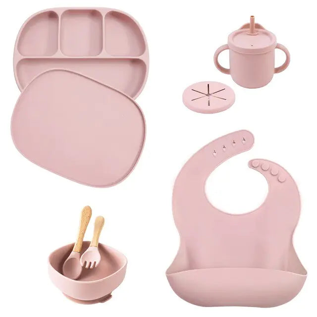 Set Silicone Children Tableware